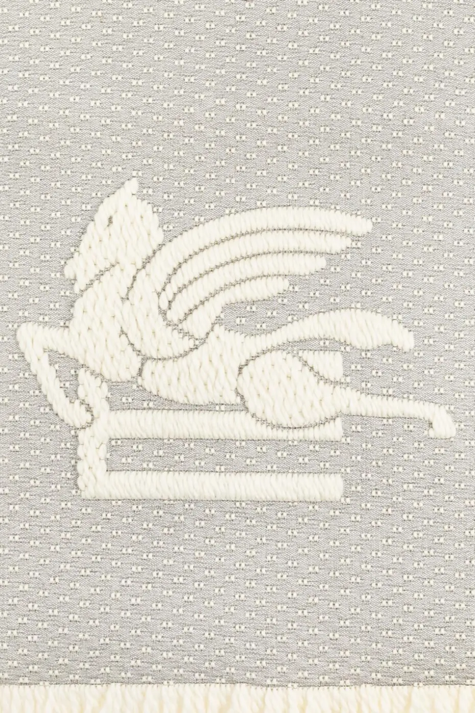 Etro SZARY Szal z logo