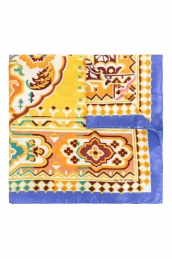 Etro ŻÓŁTY Jedwabna chusta z nadrukiem