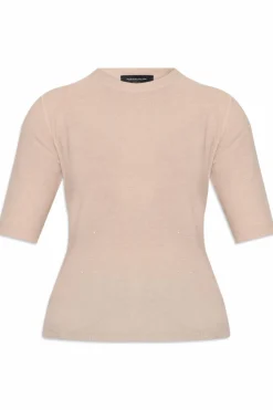 Fabiana Filippi beżowy Wełniany t-shirt