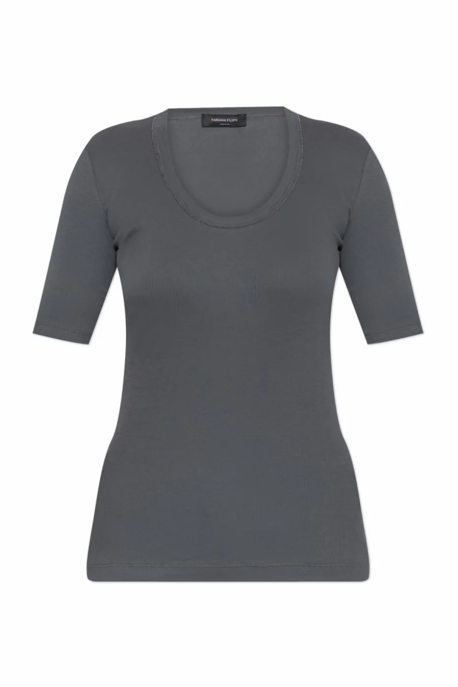 Fabiana Filippi SZARY Bawełniany t-shirt