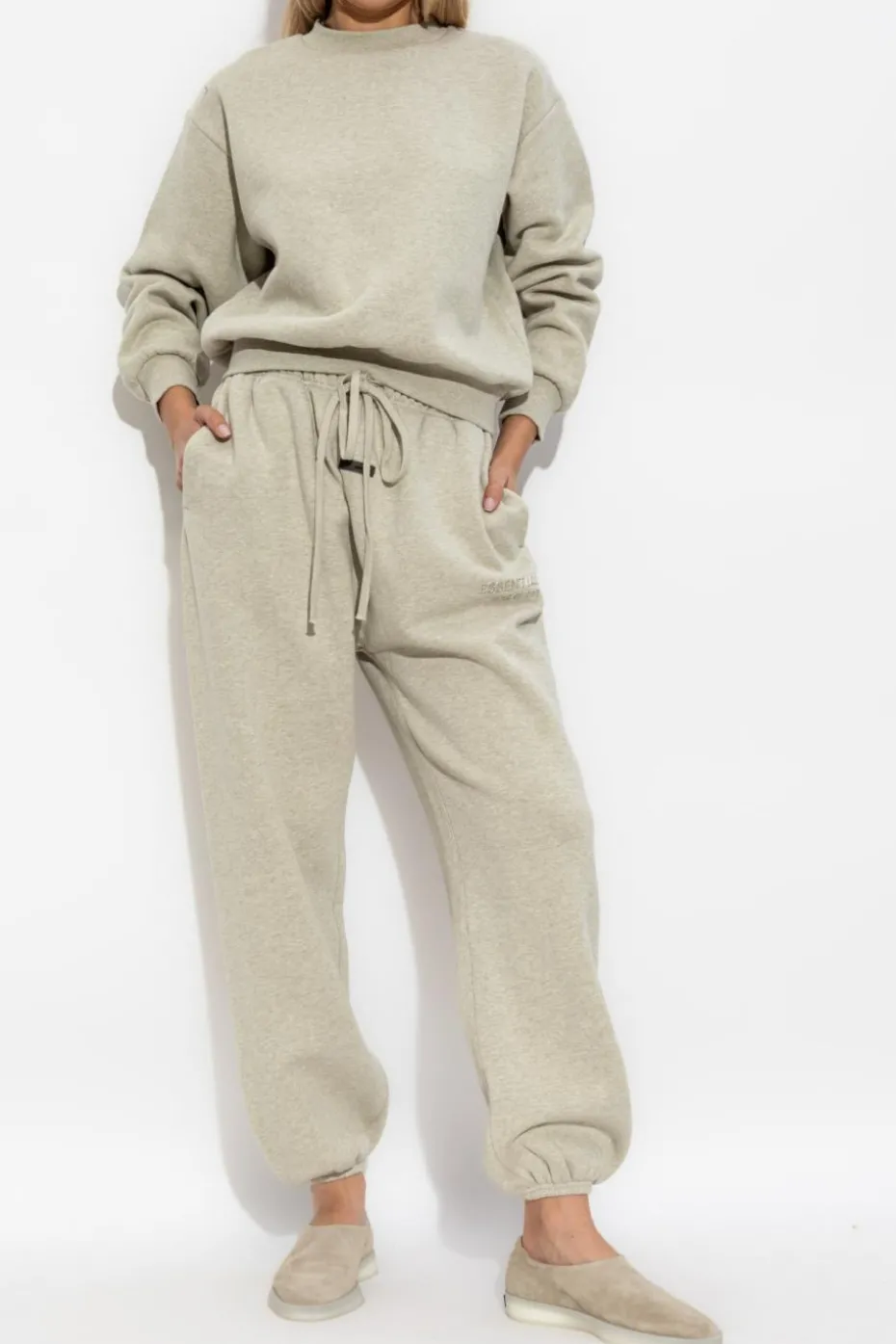 Fear Of God Essentials SZARY Bluza z krótką stójką
