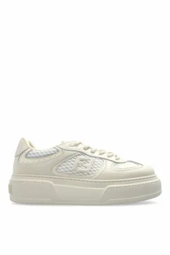 Fendi kremowy Buty sportowe z logo