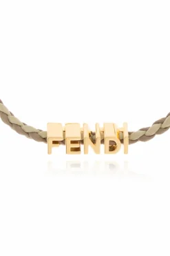 Fendi MULTIKOLOR Skórzana bransoleta z logo