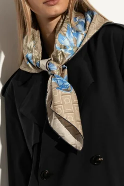 FERRAGAMO beżowy Jedwabna chusta z nadrukiem