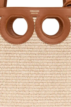 FERRAGAMO beżowy Torba `Gancio Medium` typu `shopper`