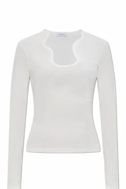 FERRAGAMO BIAŁY Prążkowany top