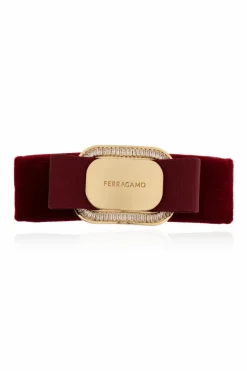 FERRAGAMO BORDO Aksamitna spinka do włosów