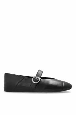 FERRAGAMO CZARNY Skórzane baleriny
