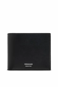 FERRAGAMO CZARNY Skórzany portfel
