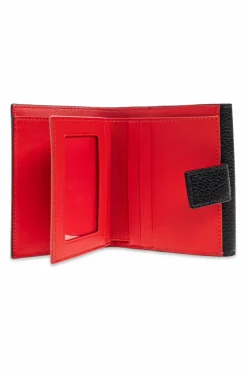FERRAGAMO CZARNY Skórzany portfel