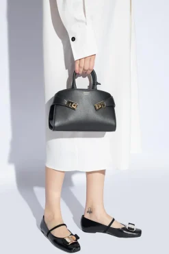 FERRAGAMO CZARNY Torba na ramię ‘Hug Mini’