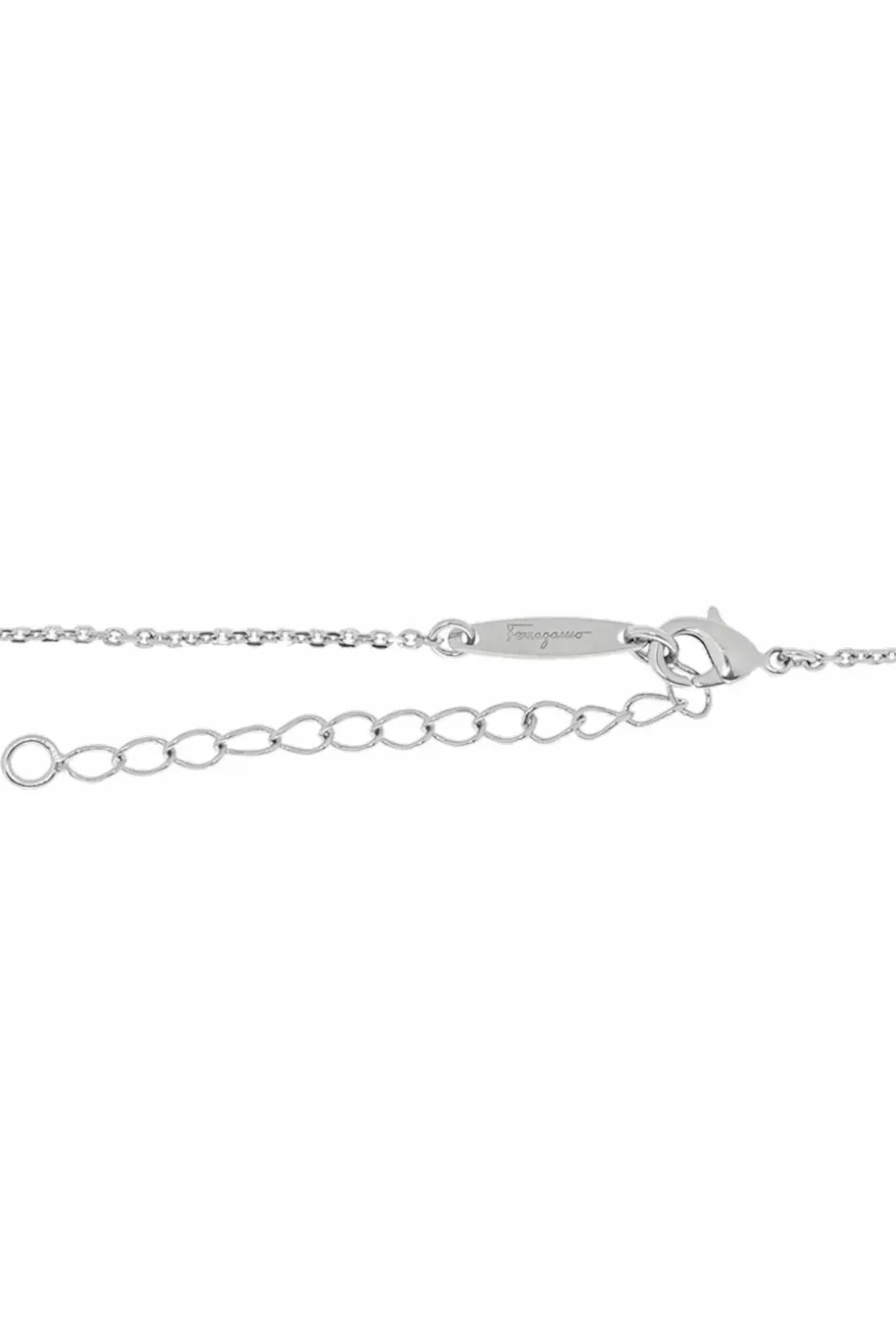 FERRAGAMO SREBRNY Naszyjnik z logo