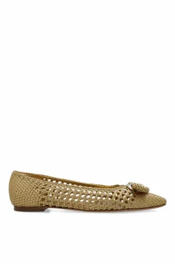 FERRAGAMO ZŁOTY Baleriny `Zea`