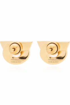 FERRAGAMO ZŁOTY Kolczyki z logo