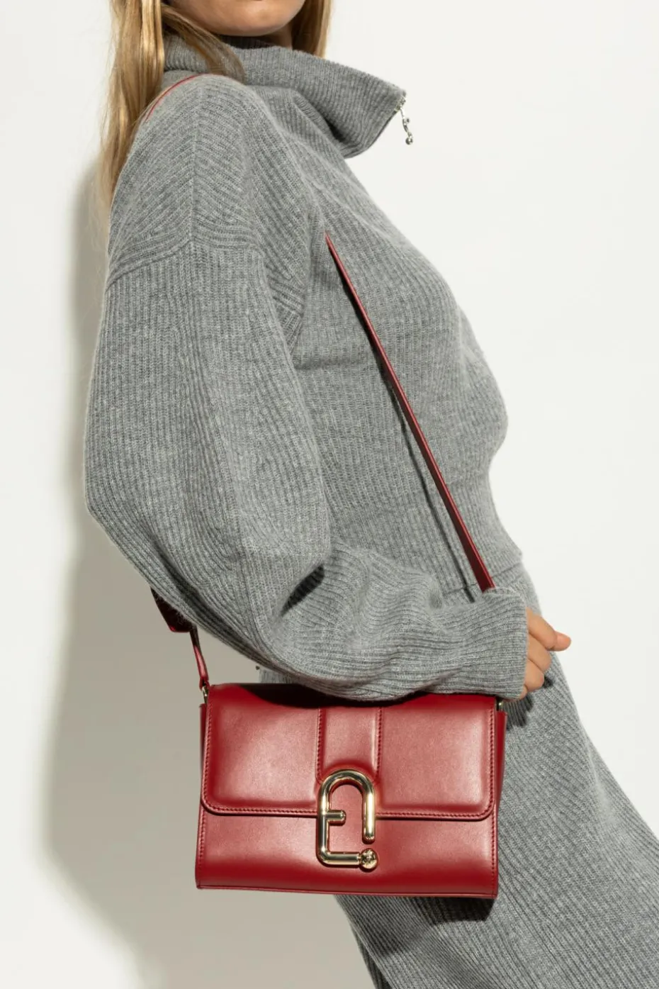 Furla CZERWONY Torba na ramię `Urban Small`