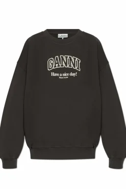 Ganni SZARY Bluza z logo