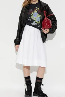 Ganni SZARY T-shirt z kolorowym nadrukiem