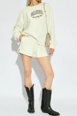 Ganni ZIELONY Bluza z logo