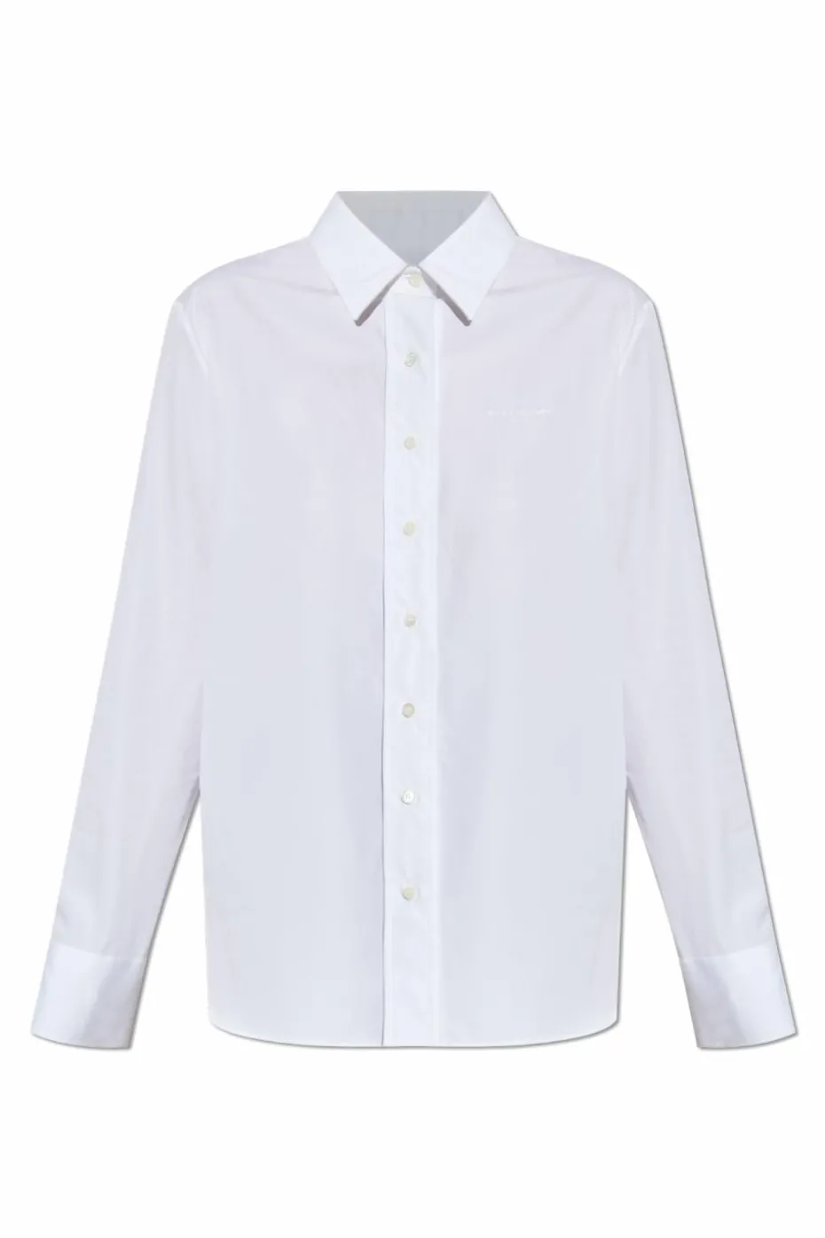 Givenchy BIAŁY Bawełniana koszula z wyszytym logo