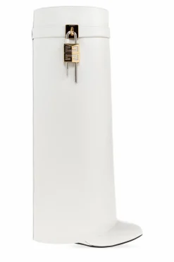 Givenchy BIAŁY Kozaki na koturnie `Shark Lock`