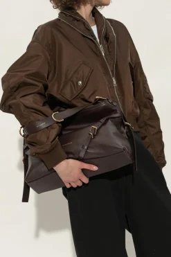 Givenchy BRĄZOWY Torba na ramię `Voyou Medium`