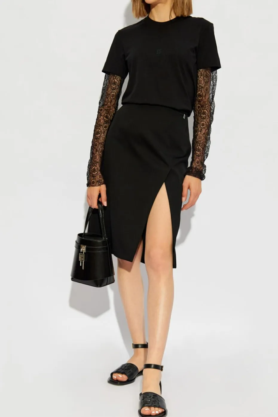 Givenchy CZARNY Spódnica z rozcięciem