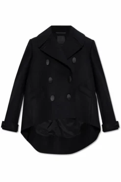 Givenchy CZARNY Wełniany płaszcz