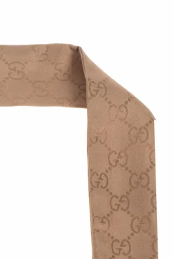 Gucci beżowy Jedwabna apaszka ze wzorem `GG`