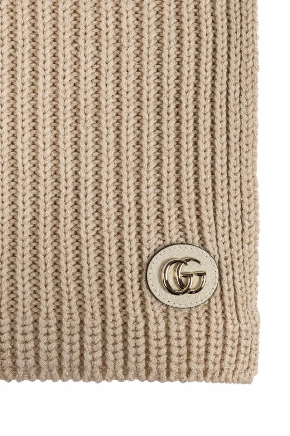 Gucci beżowy Szal z lureksową nicią