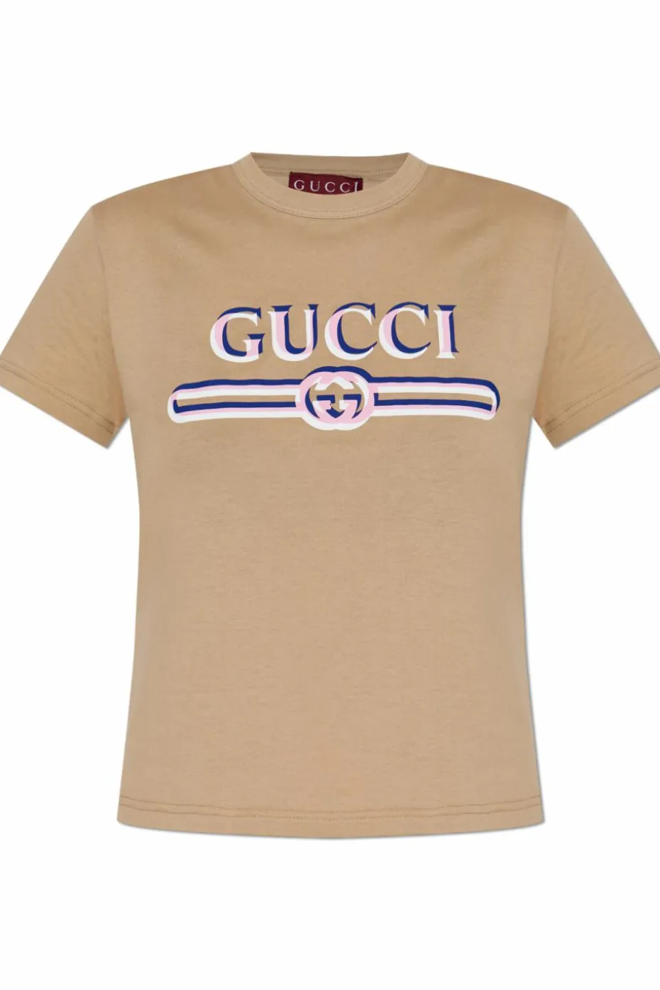 Gucci beżowy T-shirt z logo