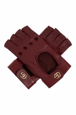 Gucci BORDO Skórzane rękawice