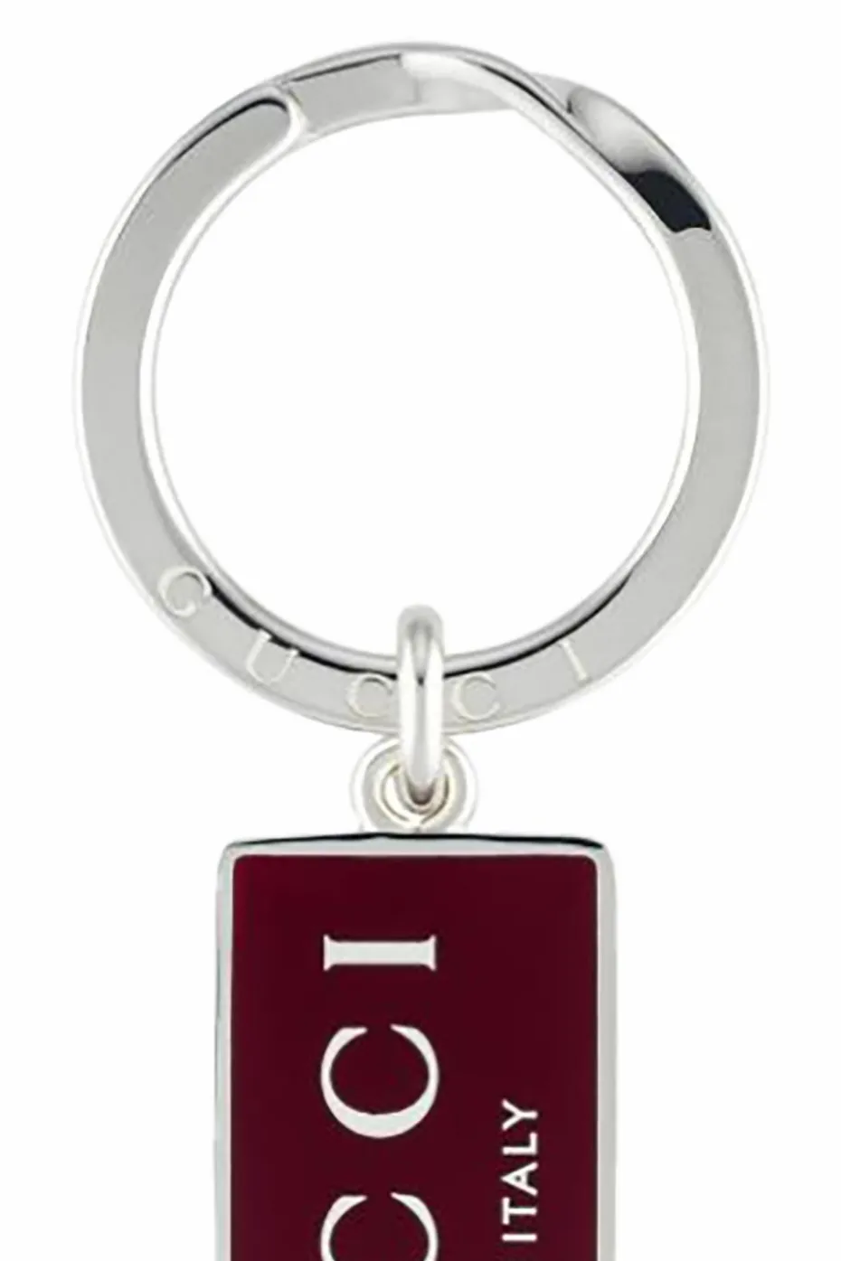 Gucci BORDO Srebrny brelok z logo