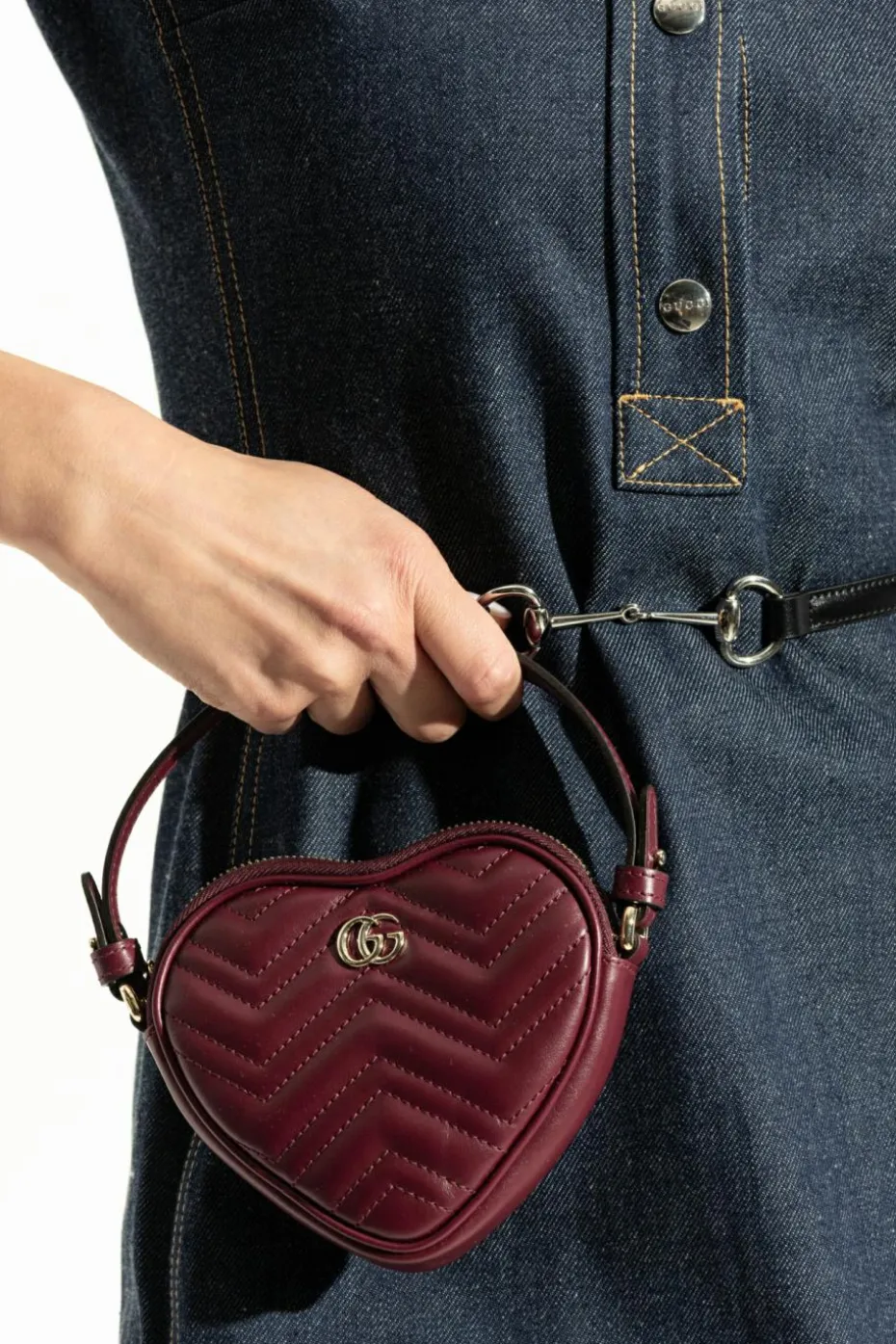 Gucci BORDO Torba do ręki `GG Marmont Mini`