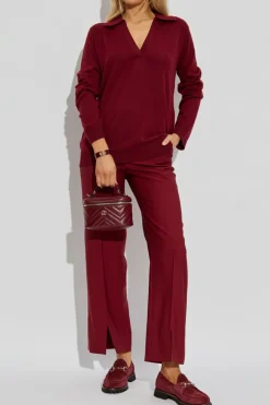 Gucci BORDO Wełniany sweter z kołnierzem