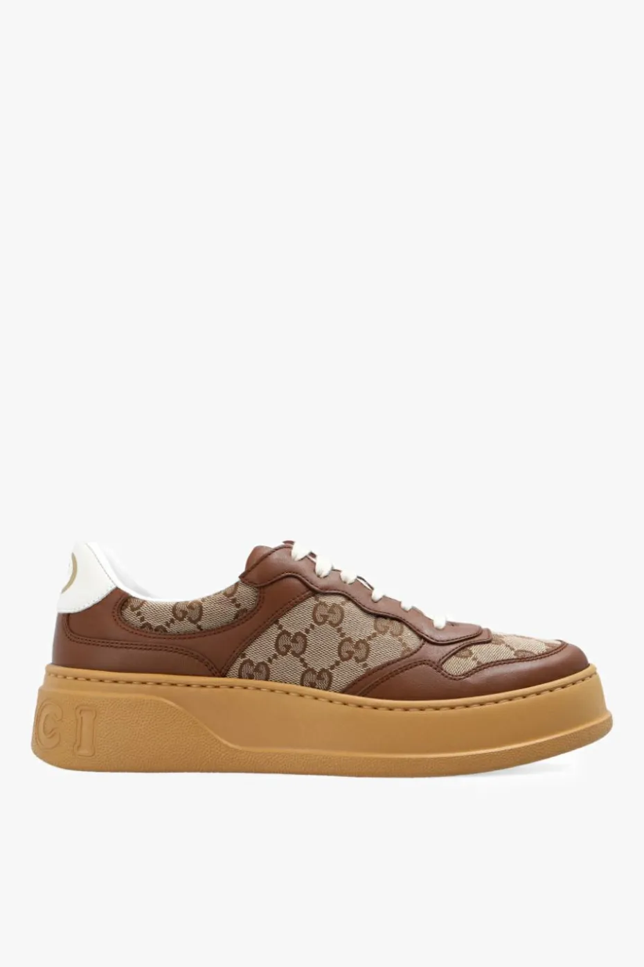Gucci BRĄZOWY Buty sportowe z płótnem ‘GG Supreme’