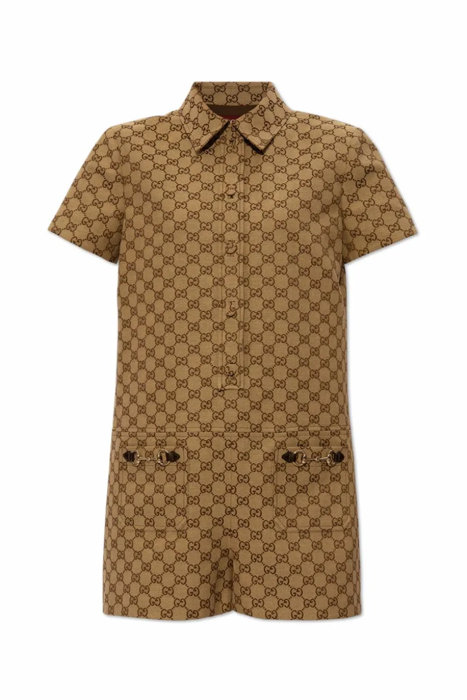 Gucci BRĄZOWY Kombinezon z monogramem