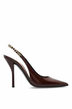 Gucci BRĄZOWY Lakierowane buty na obcasie ‘Signoria’