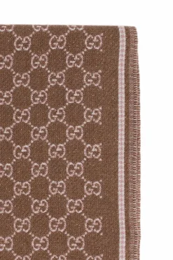 Gucci BRĄZOWY Szal z monogramem