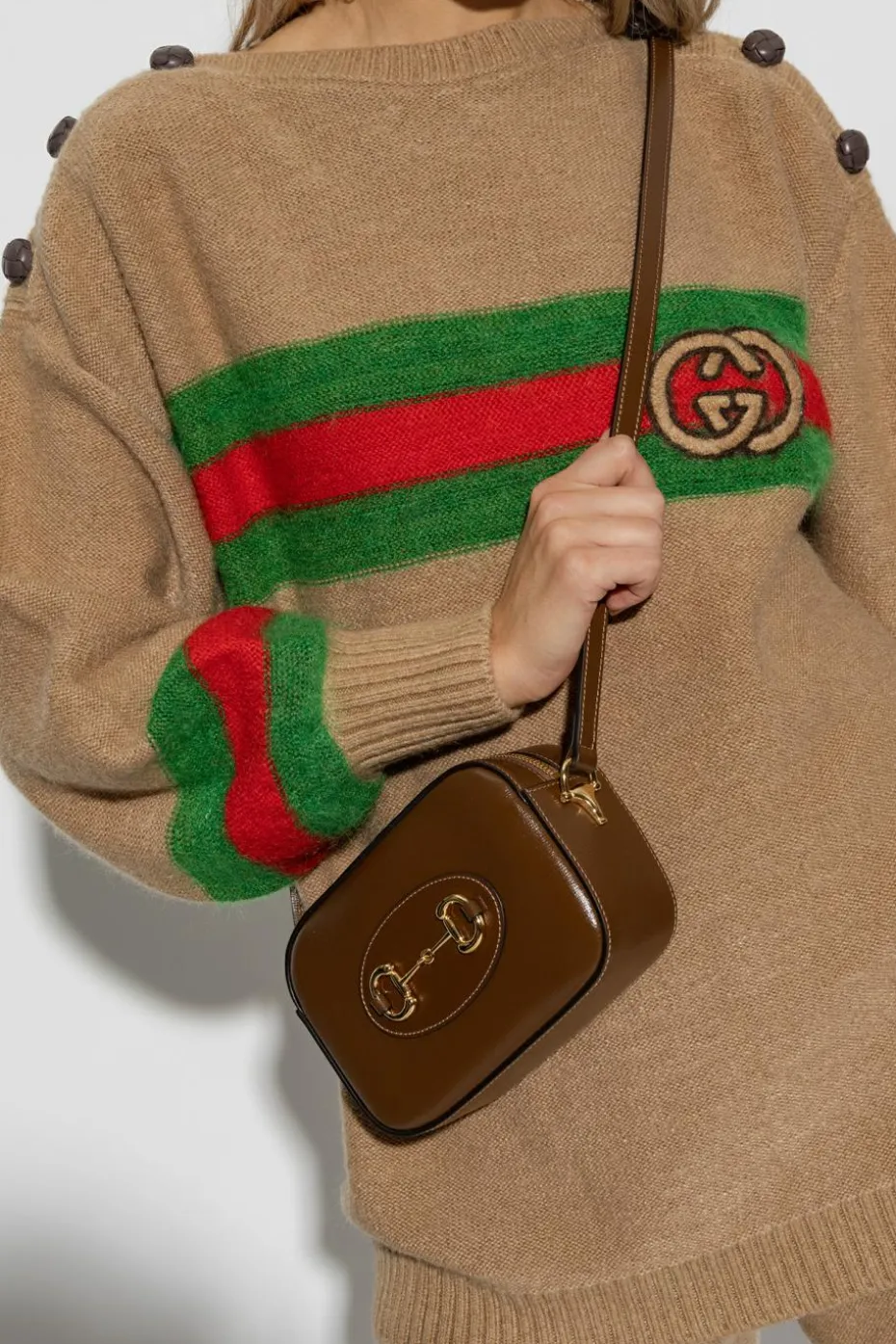 Gucci BRĄZOWY Torba na ramię ‘1955 Horsebit Small’