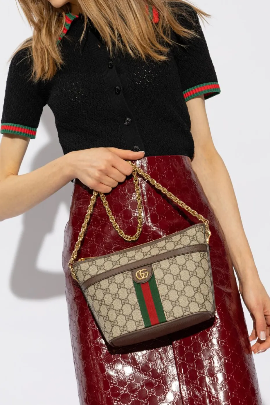 Gucci BRĄZOWY Torba na ramię ‘Ophidia GG Mini’