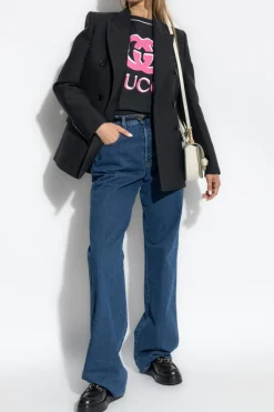 Gucci CZARNY Dwurzędowa marynarka