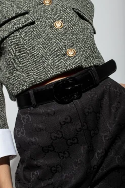 Gucci CZARNY Pasek z ‘GG Marmont’