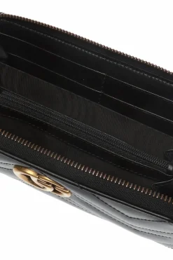 Gucci CZARNY Pikowany portfel ‘GG Marmont’
