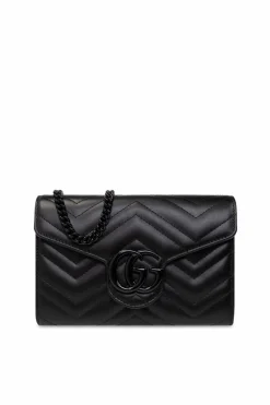 Gucci CZARNY Portfel na łańcuchu ‘GG Marmont Mini’