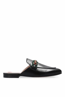 Gucci CZARNY Skórzane klapki 'Princetown'