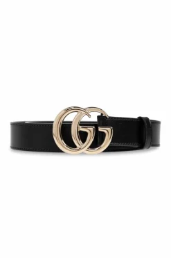 Gucci CZARNY Skórzany pasek