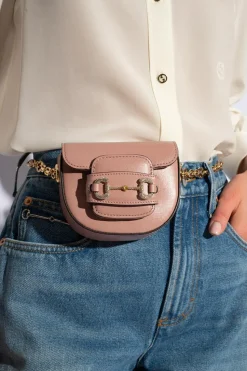 Gucci RÓŻOWY Torba na pas ‘Horsebit 1955’