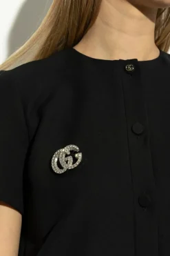 Gucci SREBRNY Broszka w kształcie logo