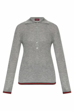 Gucci SZARY Polo z długimi rękawami