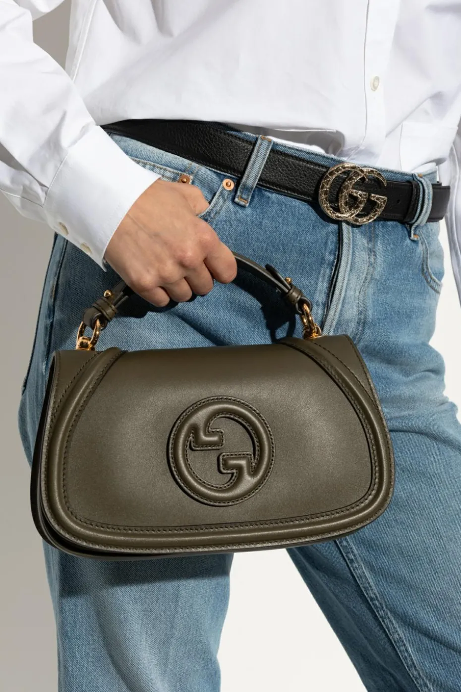 Gucci ZIELONY Torba do ręki `Blondie Medium`